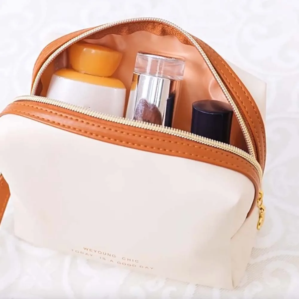 Wallet PU Makeup Bag Large Capacity Toiletry Organizer Wash Bag Octagonal Anti-splash Water Skincare Storage Pouch Daily - Image 3