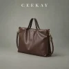 CEEKAY Leather Tote Bag Top Handle Shoulder Purse Adjustable Strap Versatile Everyday Commute Casual Large Capacity Women