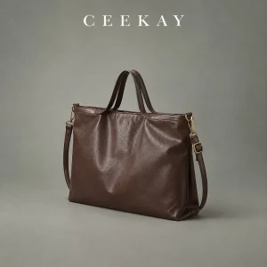 CEEKAY Leather Tote Bag Top Handle Shoulder Purse Adjustable Strap Versatile Everyday Commute Casual Large Capacity Women