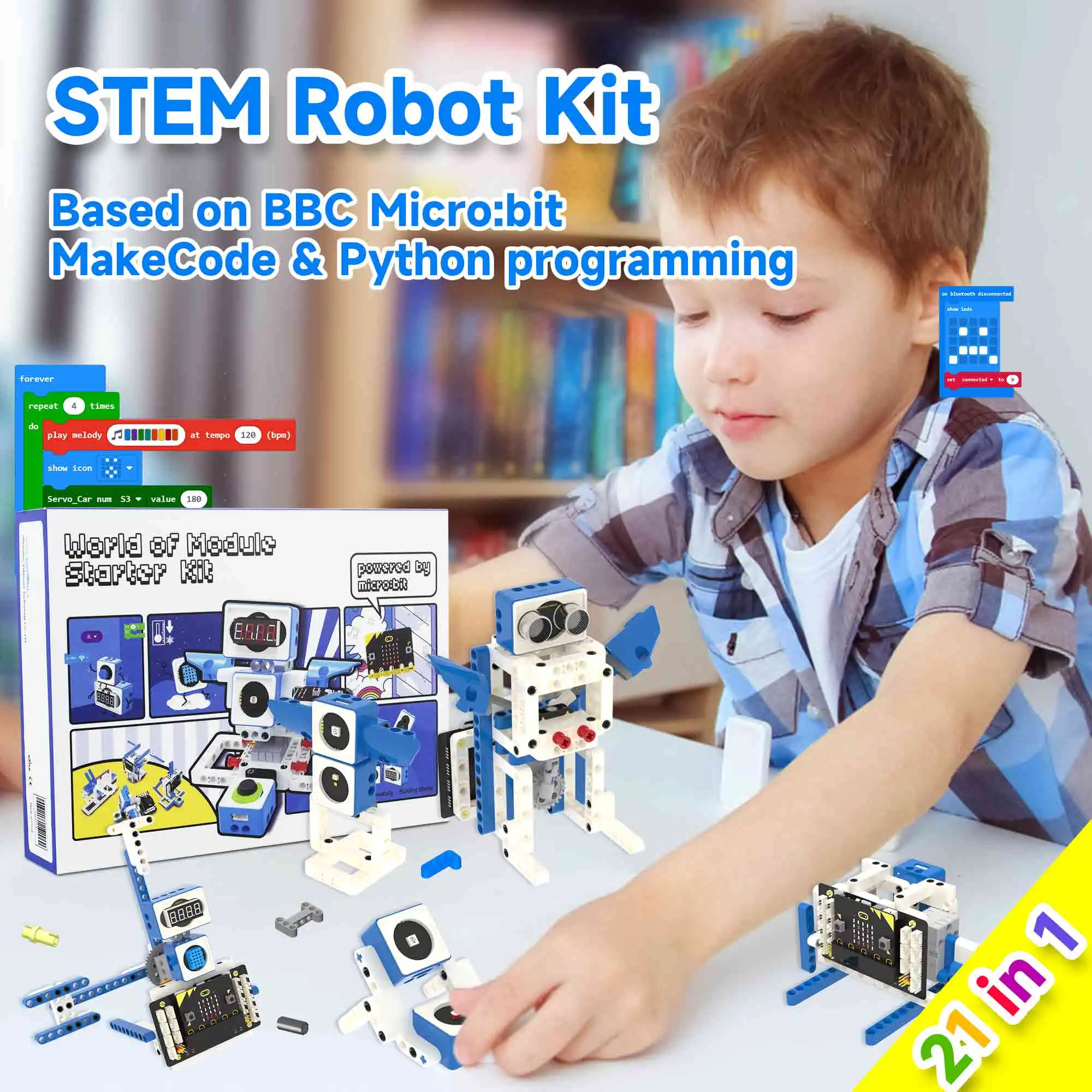 BBC Microbit V2 Smart Robot Car Kit Programmable STEM Sets Coding Science Educational DIY Electronics Project For Kids - Image 6
