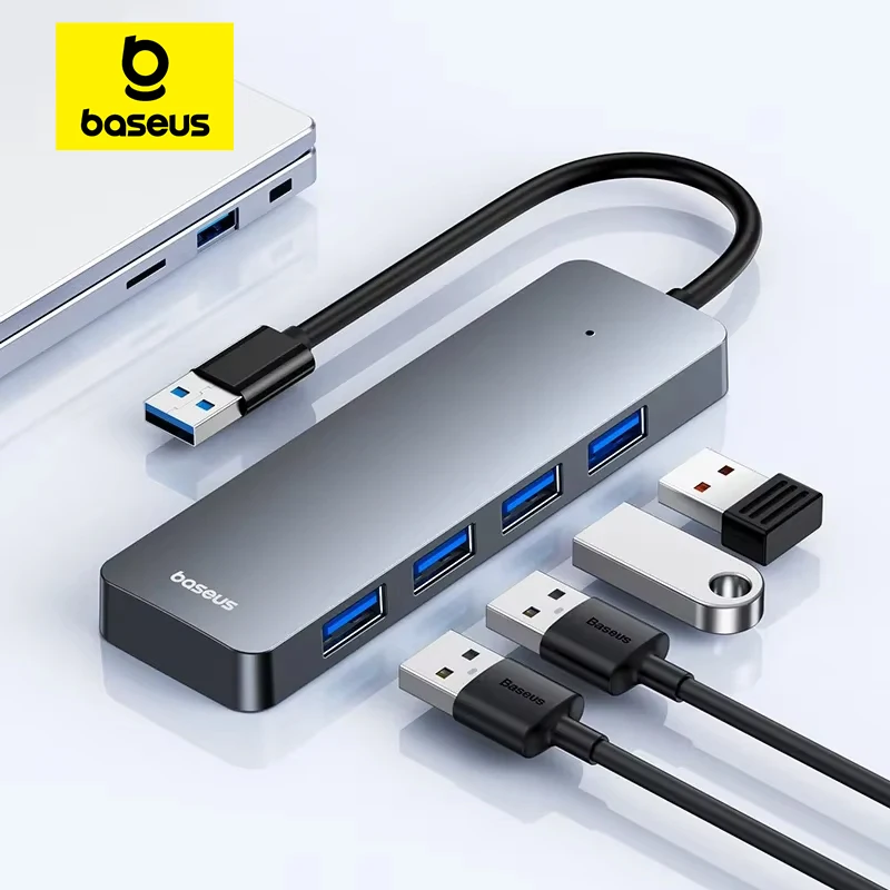Baseus Usb Hub 4 Port ABS Hub Usb 3 0 for Laptop Multi Splitter Adapter For Xiaomi Lenovo Macbook PC Computer Accessories