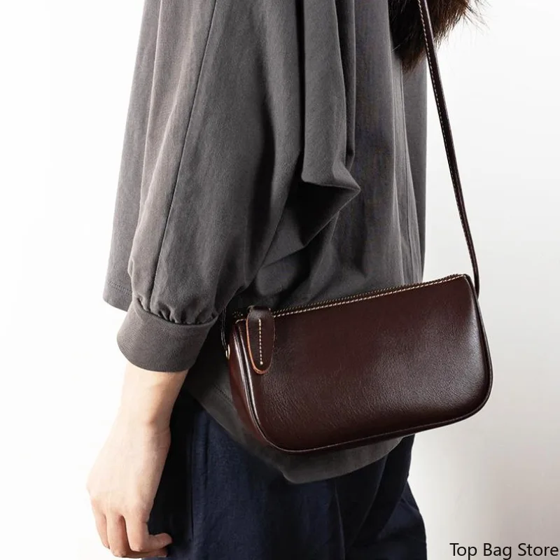 Vintage Shoulder Bag for Women Genuine Leather Sophisticated Everyday Casual Small Crossbody Bag Luxury Handbag Fashion - Image 4