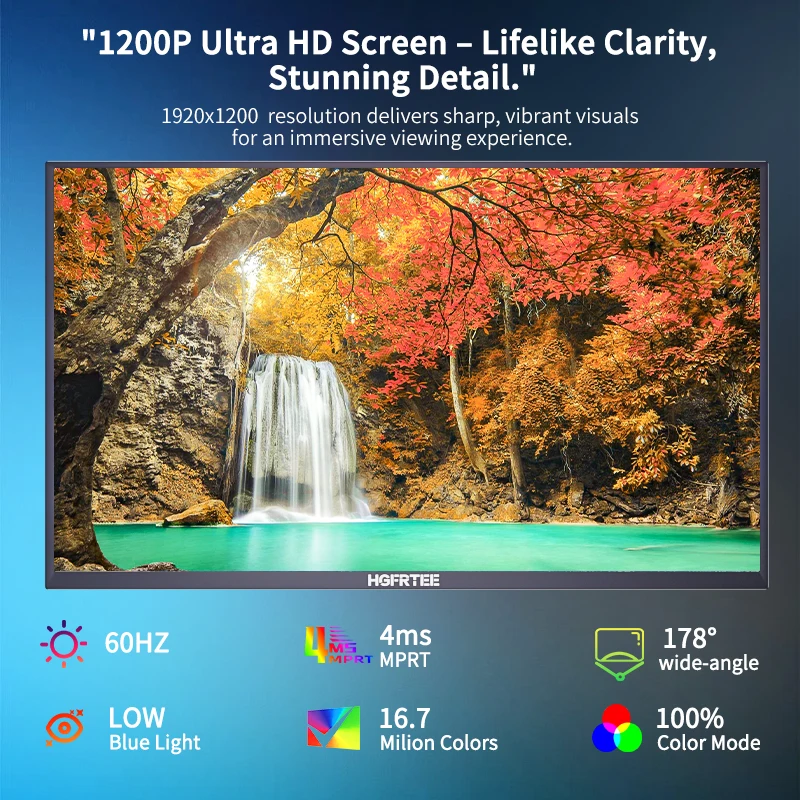 HGFRTEE Portable Display 14.1Inch Touch Screen Display 10-Point Touch Screen Portable Screen Suitable for Laptop PC Mac Xbox PS4/5 - Image 3