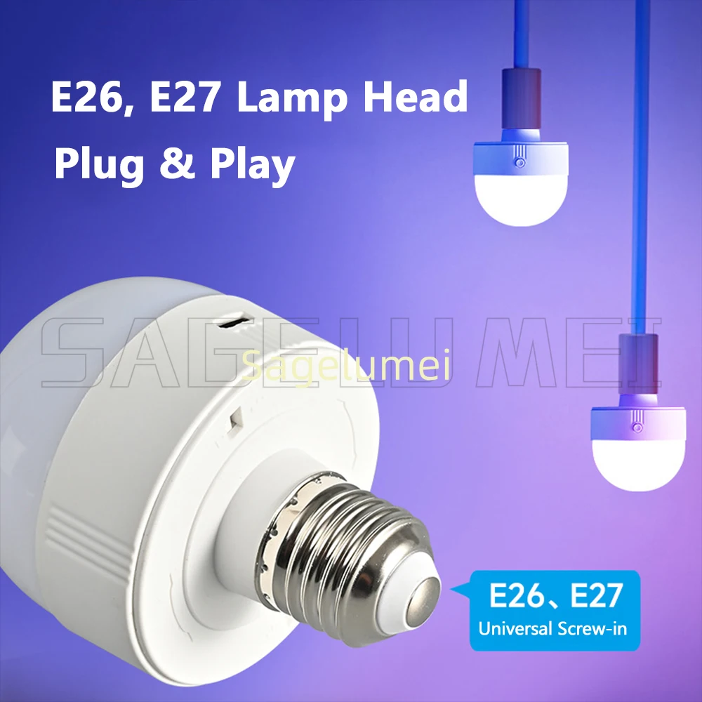 Smart E27 RGB/Tricolor LED 5W Bulb Rechargeable Dimmable Emergency LED Lamp Camping Wireless Light bulb For Home Remote Control - Image 3