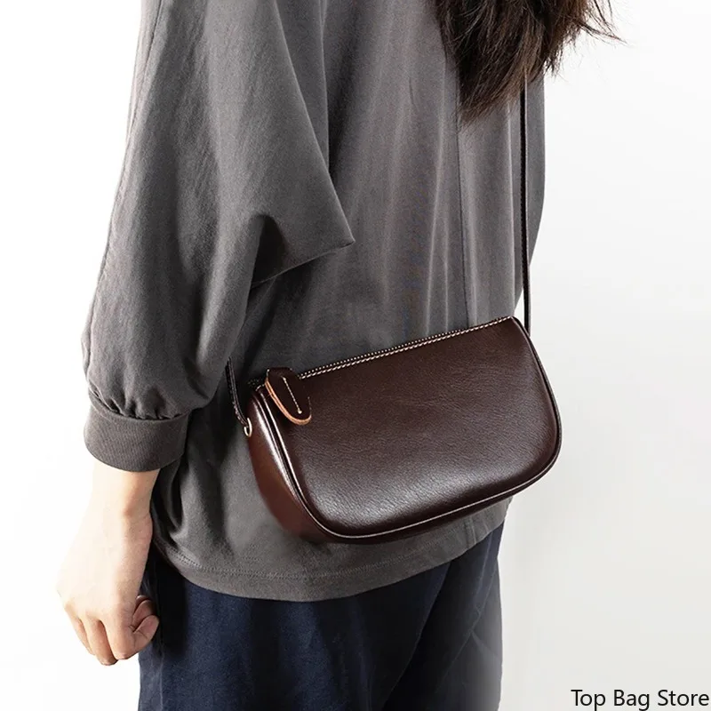 Vintage Shoulder Bag for Women Genuine Leather Sophisticated Everyday Casual Small Crossbody Bag Luxury Handbag Fashion - Image 6