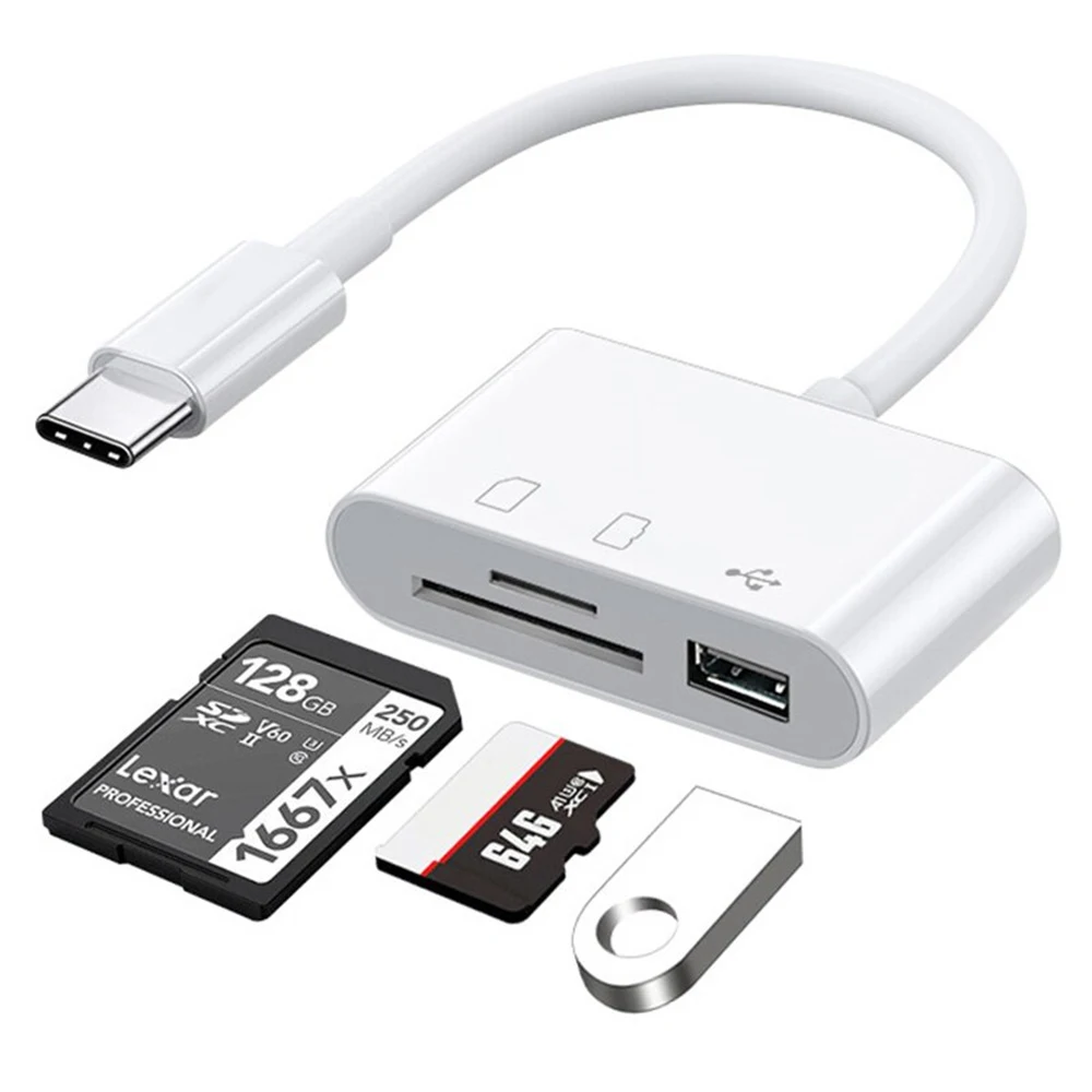 Multi Port HUB Adapter 3 in 1 USB Converter TF CF SD Memory Card Reader USB Type C Adapter For Phone Macbook Huawei Samsung OPPO - Image 2