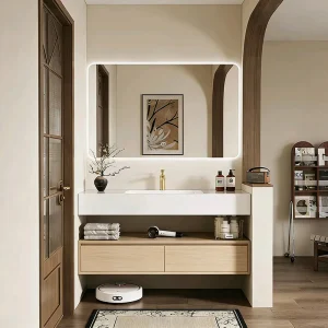 Mirror Luxury Cupboard Organizer Storage Kitchen Vanity Shelves Bathroom Cabinet Dressers Skincare Gabinete Trendy Furniture