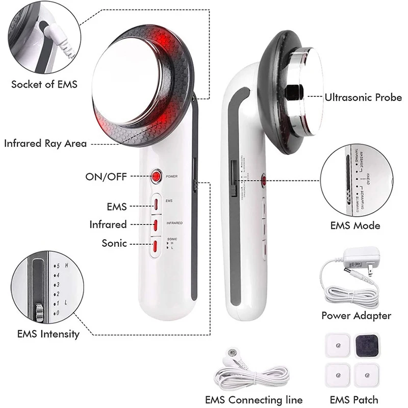 Reduction 3 in 1 EMS Infrared Ultrasonic Body Massager Anti Cellulite Fat Burner Weight Loss Infrared Slimming Machine - Image 6