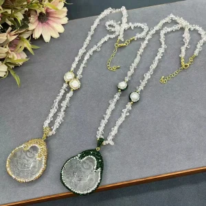 DIY accessories Glazed Maitreya Buddha pendant full of diamonds high-end with natural stone necklace Internet celebrity fashion