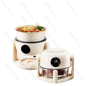 Compact Flip Top Air Fryer Dual Basket 2 In 1 Small Folding Oil Free Cooker Mini Countertop Oven for 1 Person Student Rental