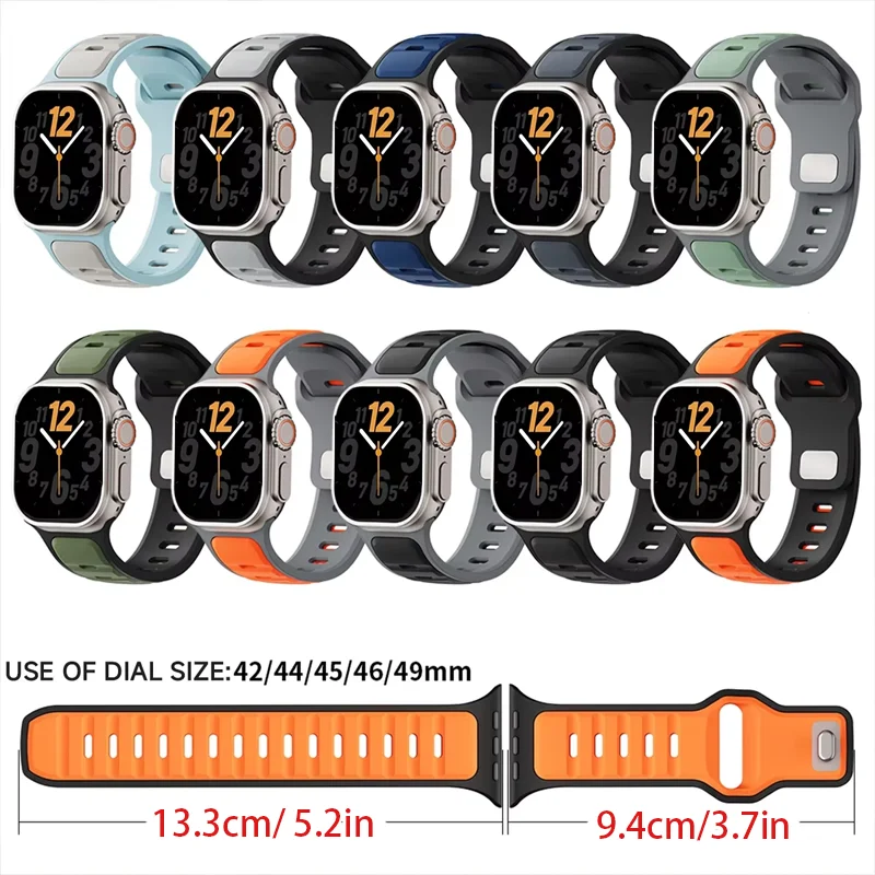Silicone band for apple watch Series ultra3 49mm 46mm 42mm 44mm 45mm 45 44mm sports strap iwatch 11 10 9 8 7 6 SE 5 Accessories - Image 6