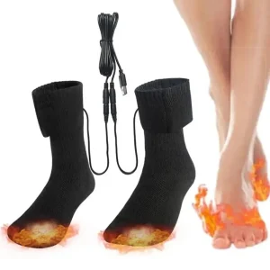 Winter Warm Cotton USB Heated Socks 5V Fast Heating Feet Warmer Thermal Soft Electric Warm Socks Outdoor Sports