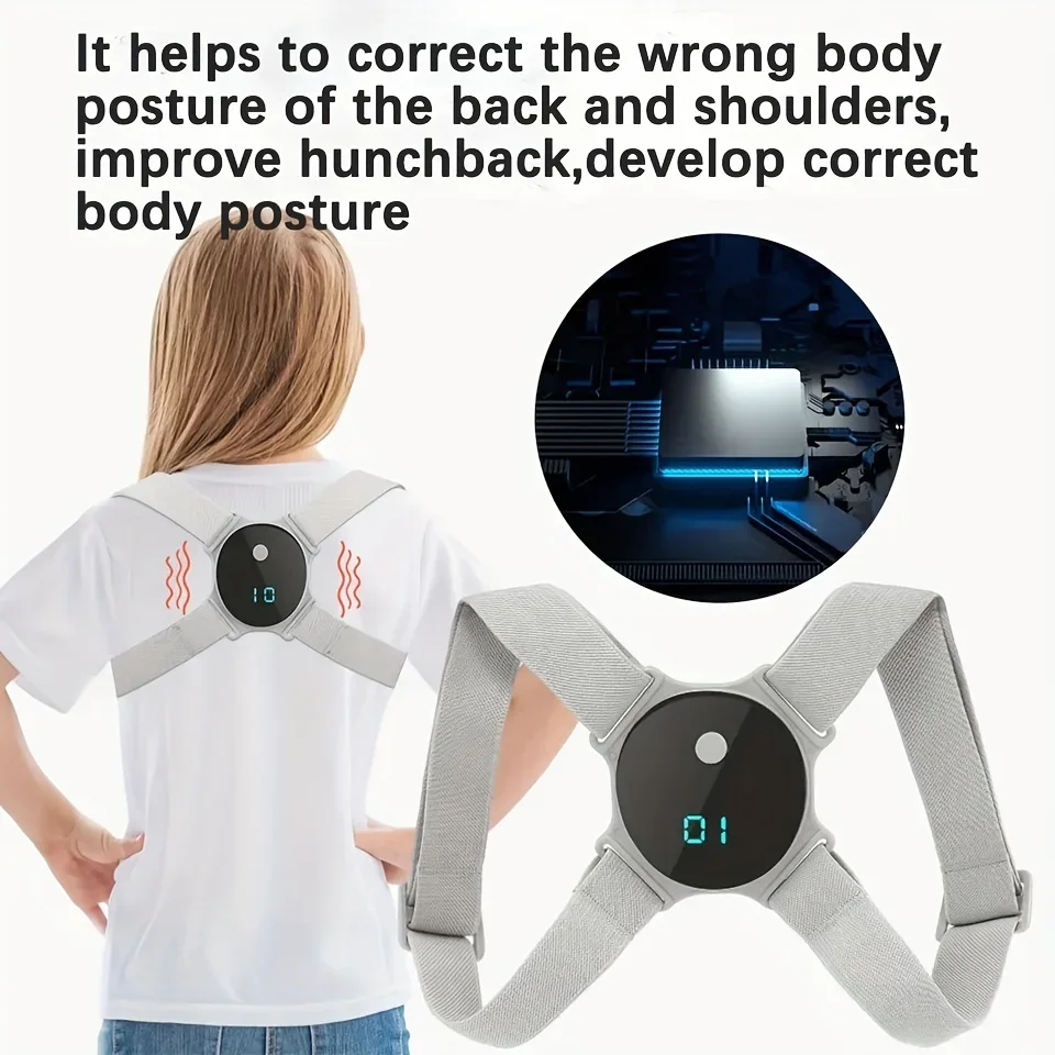 USB Rechargeable Posture Corrector Smart Back Shoulder Trainer with Vibration Alerts, Adjustable Straps Lightweight Comfortable - Image 2