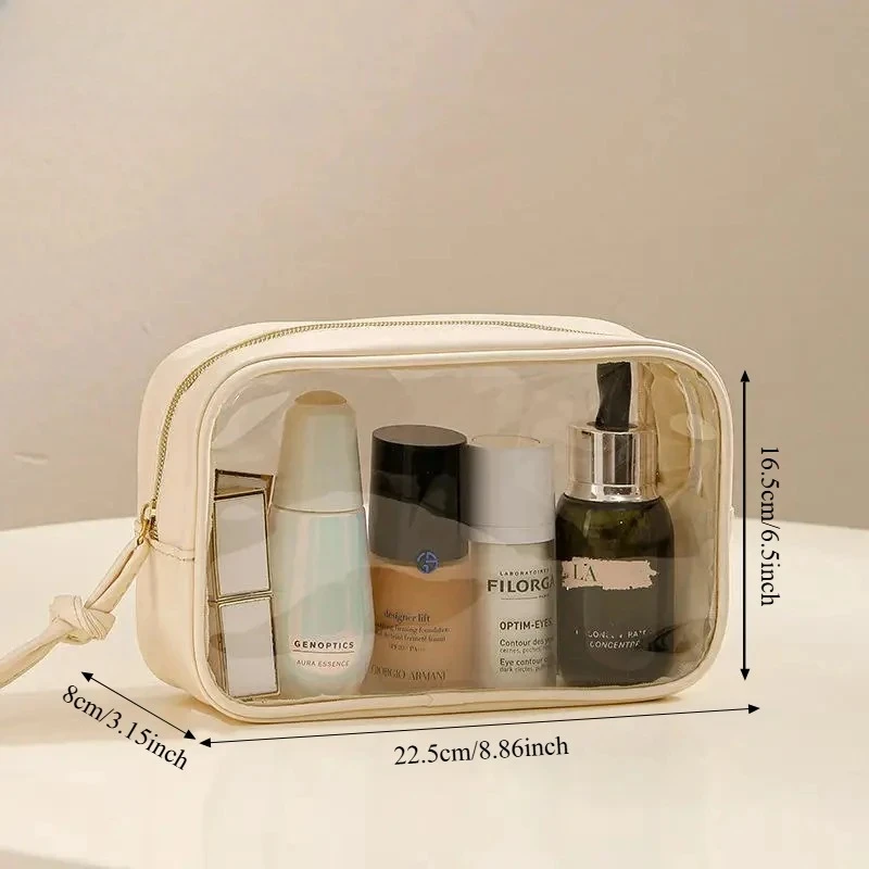3PCS/SET Wear Resistant PVC Transparent Wash Bag Large Capacity Thick Handbag 4Pcs Skincare Organizer Travel Hand Cosmetic Bag - Image 5