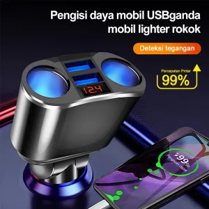 Dual USB Cigarette Lighter Car Charger 3.1A Fast Charging Car Splitter 150° Rotatable Cars Power Adapter Car Socket Extender New