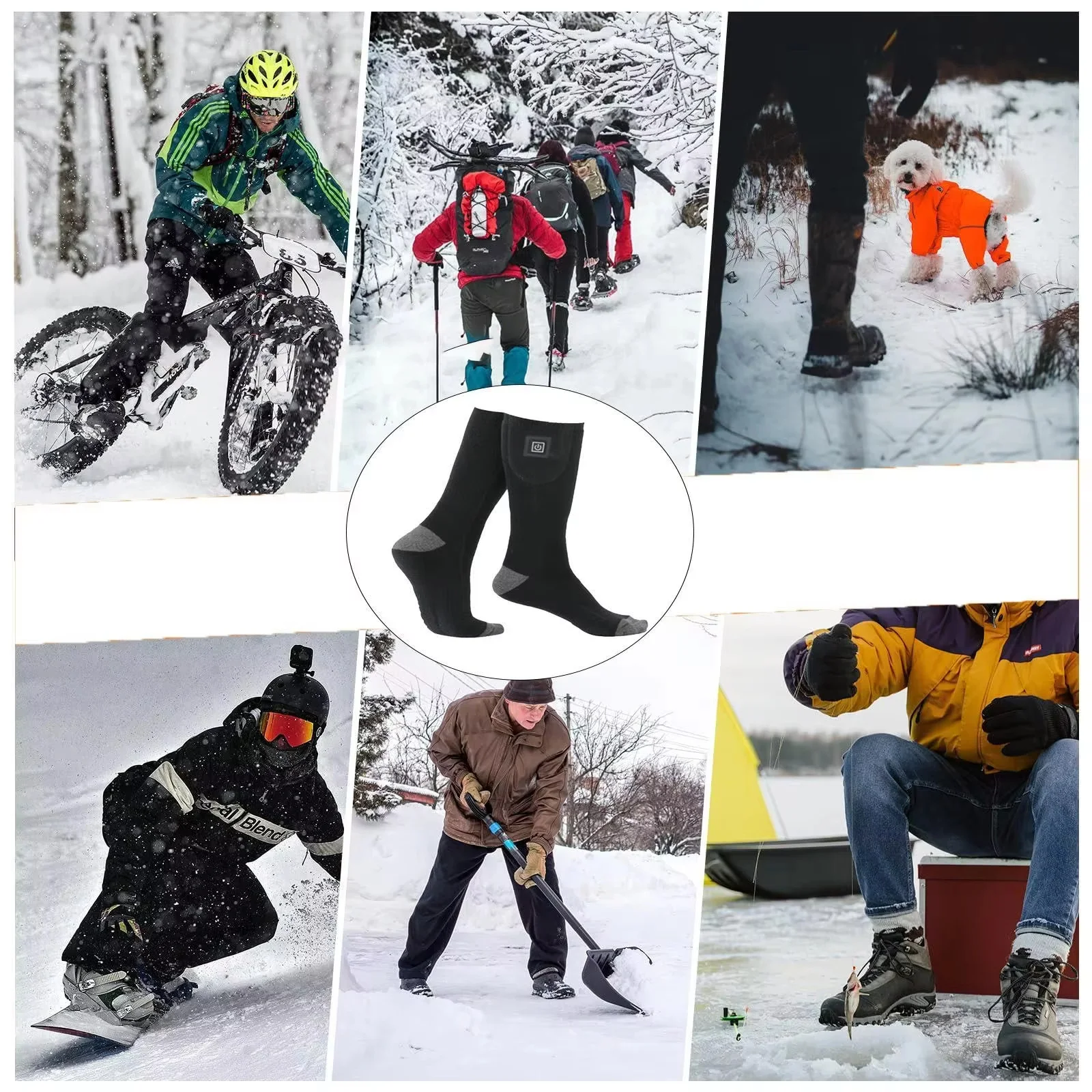 Anti-Cold Rechargeable Heating Socks With Battery Box Thermal Heated Socks for Men Women Outdoor Camping Ski Winter Sports Warm