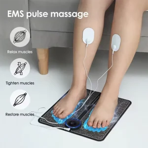 Remote Controller Rechargeable EMS Foot Massager Pad, Portable Electric EMS Muscle Stimulation Sticker Massage Mat Relax