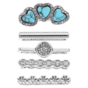 5Pcs Smooth Finish Alloy Watchband Charms Small Size Light Weight Strap Ring Loops Watch Decoration Set for Smartwatch Band
