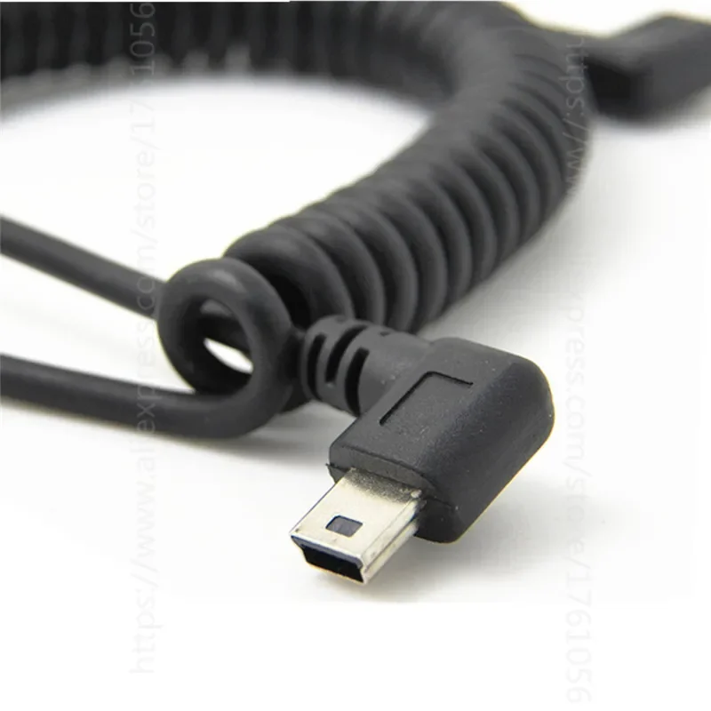 USB 2.0 Male To Mini USB Right Angled 90 Degree Flexible Spring Retractable Charging Data Cable for Car Navigation GPS MP3/MP4 - Image 3