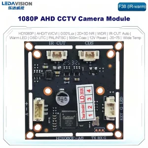 HD 1080P AHD 2MP CCTV F38 Fulhan8536H Warm IR Camera Module 30FPS Security PCB board Low Illumination
