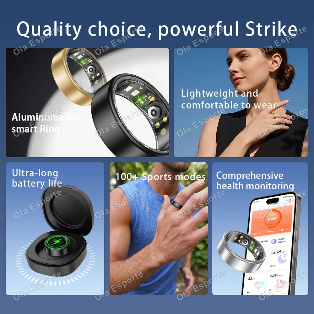Health Monitoring Smart Ring Fitness Activity Tracker Sleep Tracking Heart Rate Wearable Wellness Ring for Men Women R12 - Image 6