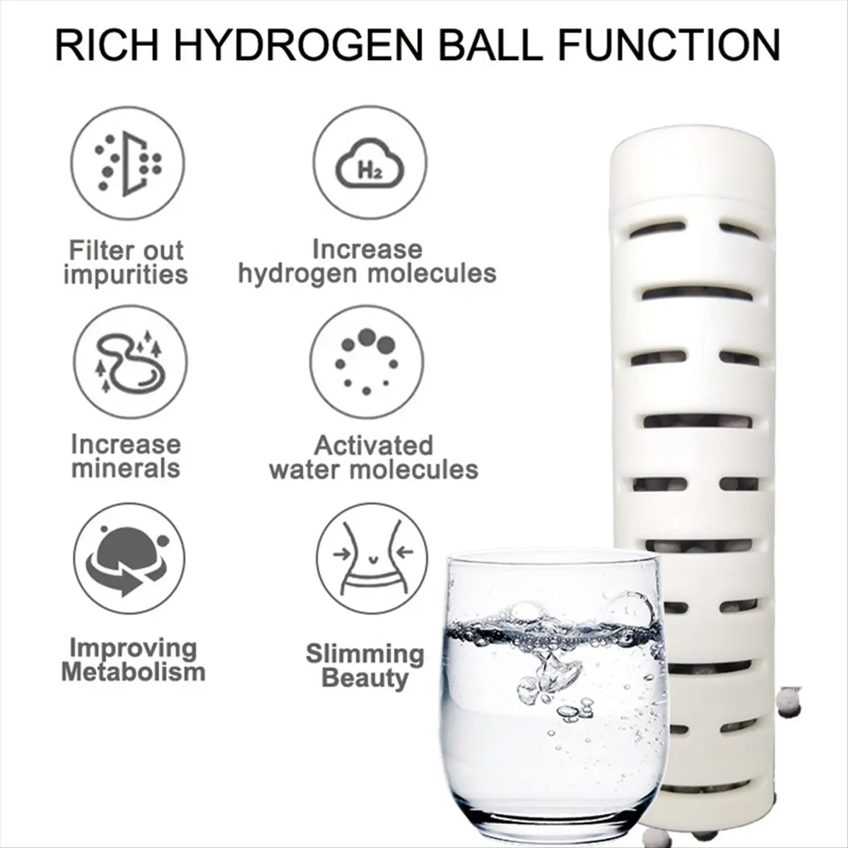2pcs Alkaline Water Stick Portable Hydrogen Mineral Purifier Hydrogen Minerals Wand Increases PH Levels Decreases ORP - Image 5
