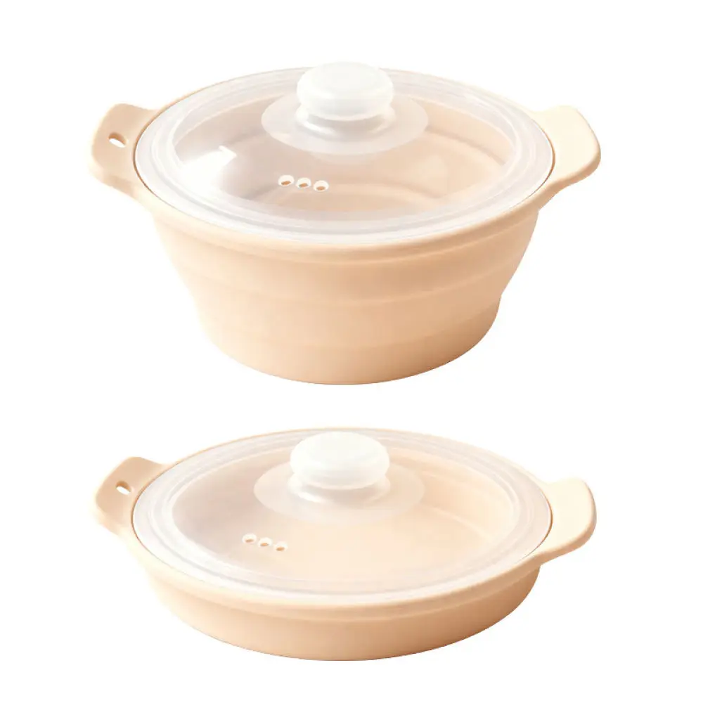 Collapsible Silicone Cooking Pot Food Grade Steamer Bowl Kitchen Boiler Microwave Oven Air Fryer Safe Outdoor Camping Gear - Image 5