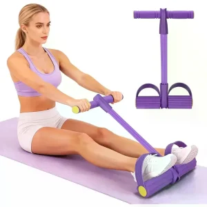 8-Tube Multi Functional Stretchable Silicone Resistance Band Tube Set - Handles, Foot Pedals Included, No Extra Tools Needed, Home Gym Equipment for Body Slimming, Muscle Therapy, Full Body Training