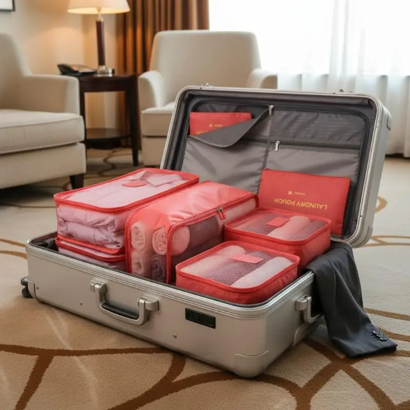 6Pcs Clothes Luggage Travel Blanket Shoes Organizers Bag Suitcase Pouch Packing Cubes Travel Bag Organizer - Image 2