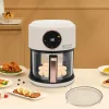 3.81Qt Air Fryer, Portable Glass Air Fryer Compact Smart Air Fryer Oven 8 Preset Modes with Digital Display Fast Preheat for Home Kitchens, Restaurants, Family Gatherings, Outdoor Picnics (White)