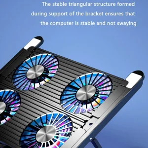 New Laptop Cooler Base Stand Foldable Laptop Cooling Pad Portable Adjustable Notebook Stand for 13-17.3 Inch with 4 Fans