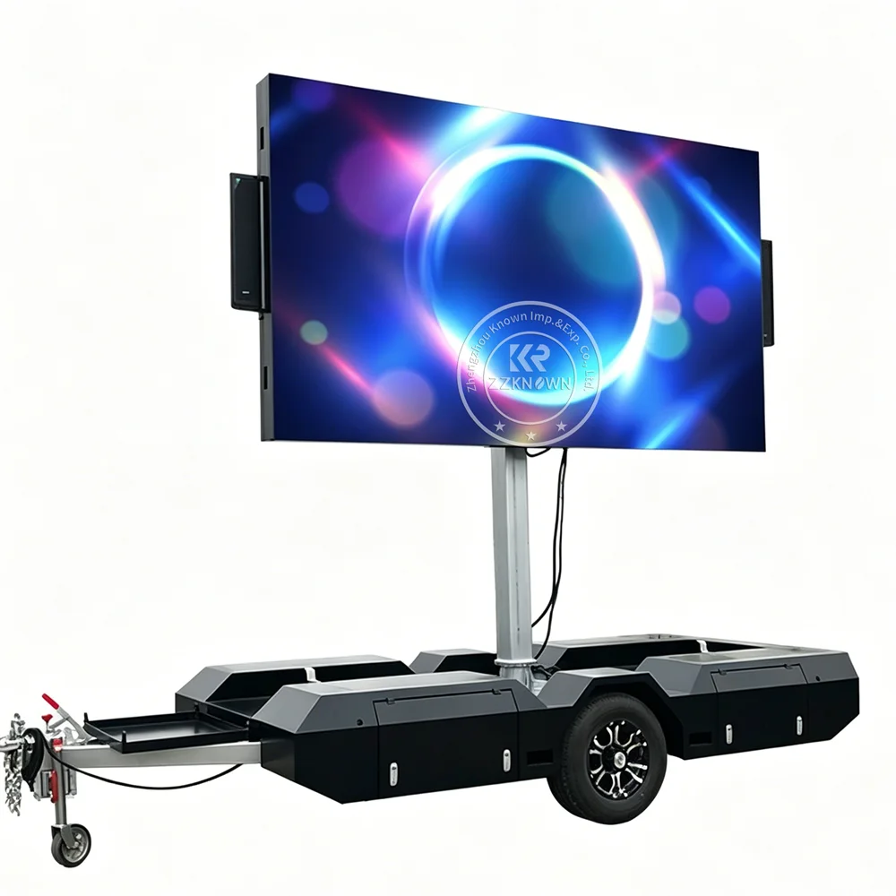 Mobile Solar LED Advertising Trailer Outdoor Billboard Screen Truck Digital Display Trailer For Marketing Events - Image 3