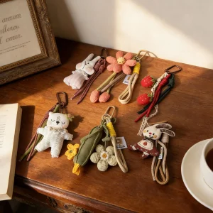 Fashion Vintage Style Keychain Charm for Women Student Bag Accessory Lightweight Portable Versatile