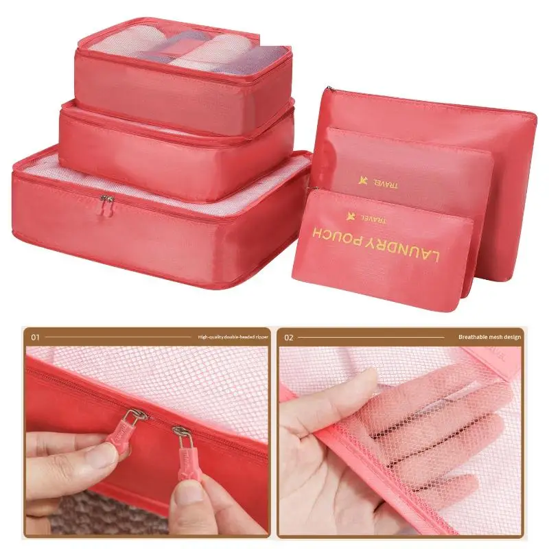 6Pcs Clothes Luggage Travel Blanket Shoes Organizers Bag Suitcase Pouch Packing Cubes Travel Bag Organizer - Image 4