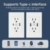 Herepow 118 Series Thailand American Standard Dual USB Wall Socket Smart Home Appliance 2.1A Typec High Quality Plug Adapter