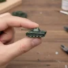 2Pcs 4D Miniature Military Vehicle Model 1/144 Finished Tank Rocket Launcher for Hobby Display Birthday Gift