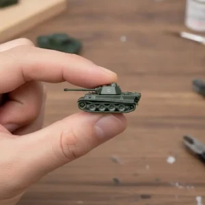 2Pcs 4D Miniature Military Vehicle Model 1/144 Finished Tank Rocket Launcher for Hobby Display Birthday Gift