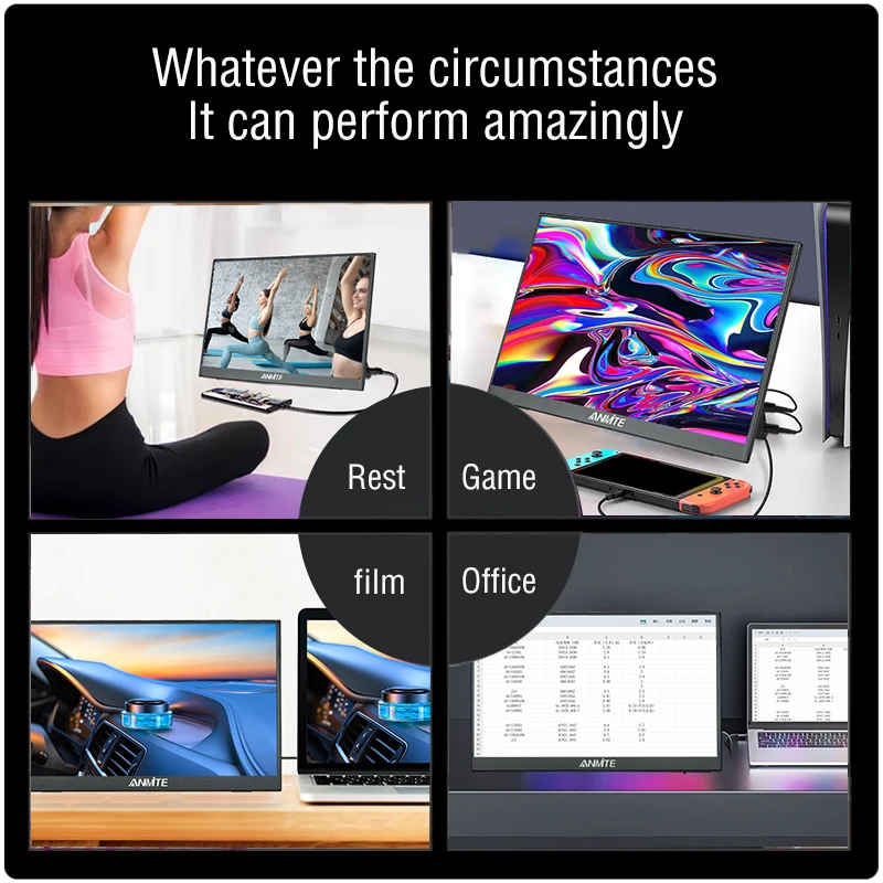 Anmite 16-Inch Portable Touch Monitor Non-touch Optional 1200P HDR 16:10 For XBox PS4 / 5 Switch Cell Phone PC Loptop Extension - Image 2
