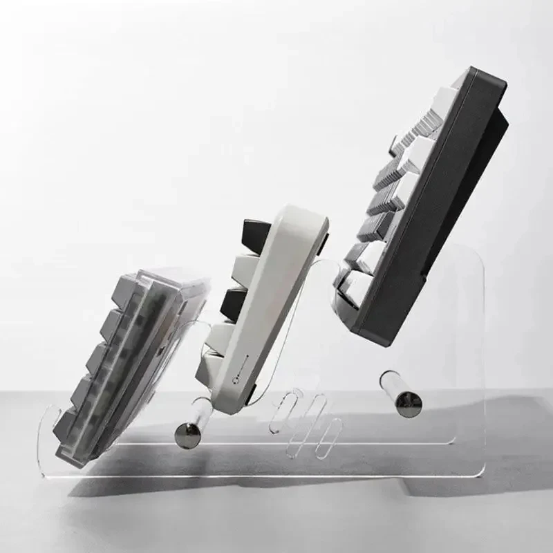 Clear Acrylic Mechanical Keyboard Display Stand & Riser, Transparent Computer Keyboard Holder Rack, Desktop Keyboard Tray Storag - Image 3