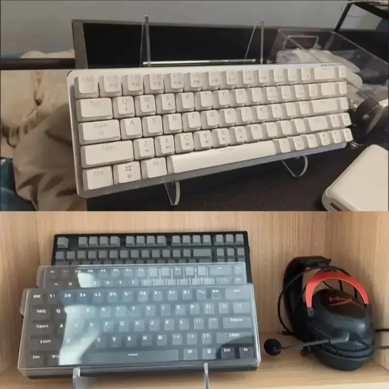 Clear Acrylic Mechanical Keyboard Display Stand & Riser, Transparent Computer Keyboard Holder Rack, Desktop Keyboard Tray Storag - Image 6