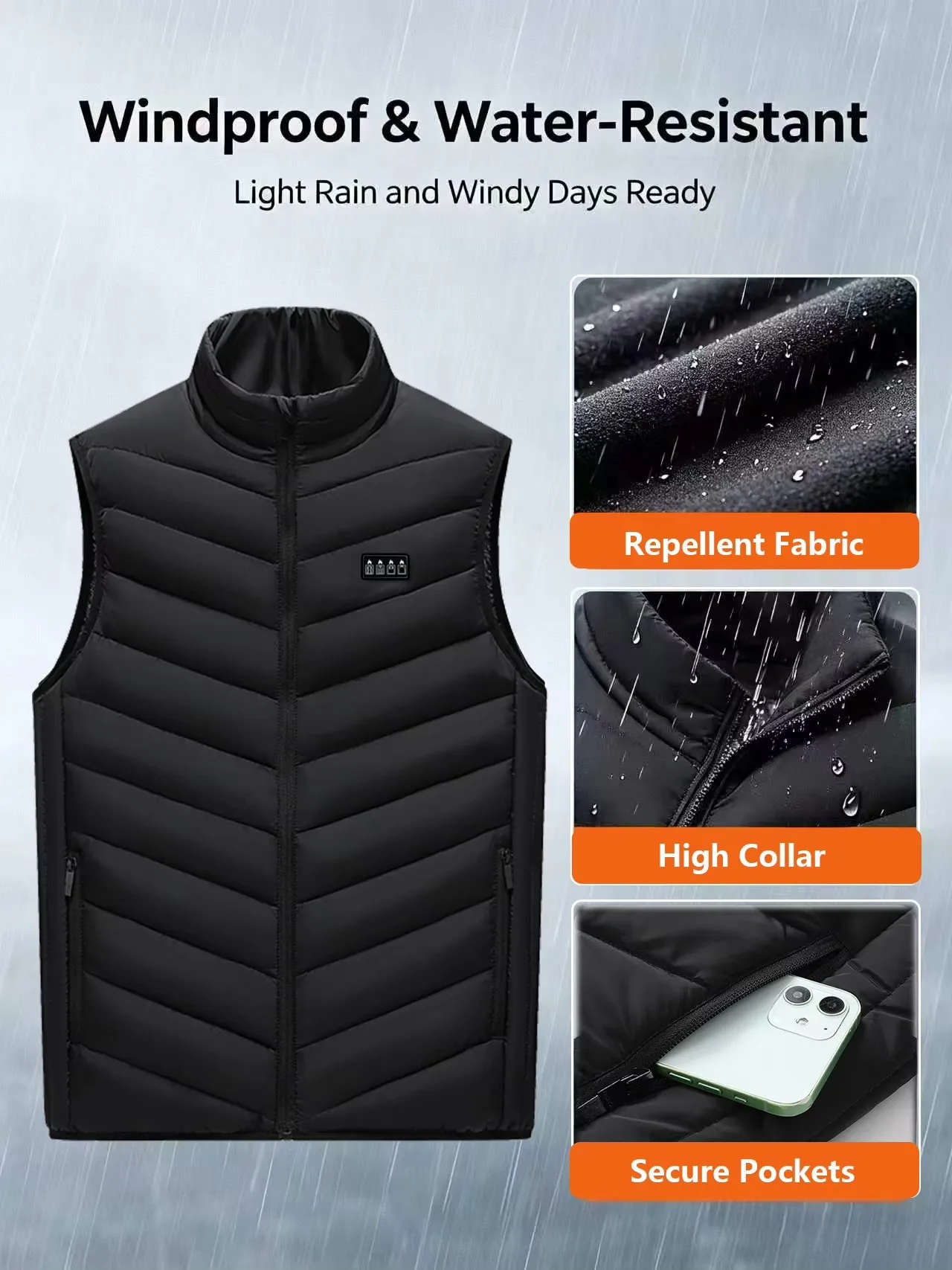 21 Heated Vest Zones Electric Heated Jackets Men Women Sportswear Heated Coat Graphene Heat Coat USB Heating Jacket For Camping - Image 5
