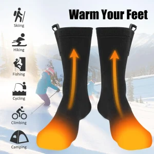 USB Heating Socks Cold-Proof Quick Heating Long Foot Warmer Socks Cold Weather USB Heating Socks for Outdoor Sports Walking