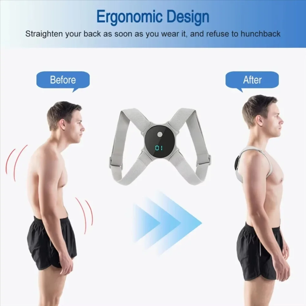 Adjustable Posture Corrector Smart Back Brace Vibration Reminder Invisible Shoulder Support For Neck Pain Relief Adult Kid - Image 4