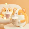 30cm Cute fat Corgi Plush Toy Cartoon Animal Pillow Stuffed Soft Cup Milk Tea Boba Plushie Doll For Children Girls Gifts
