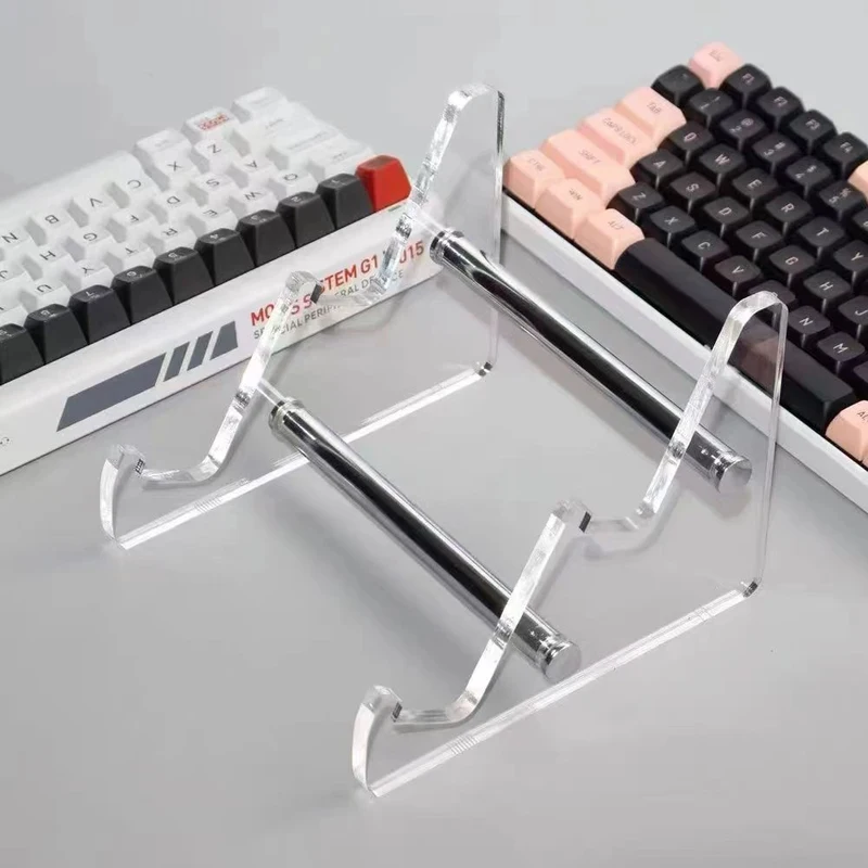 Clear Acrylic Mechanical Keyboard Display Stand & Riser, Transparent Computer Keyboard Holder Rack, Desktop Keyboard Tray Storag
